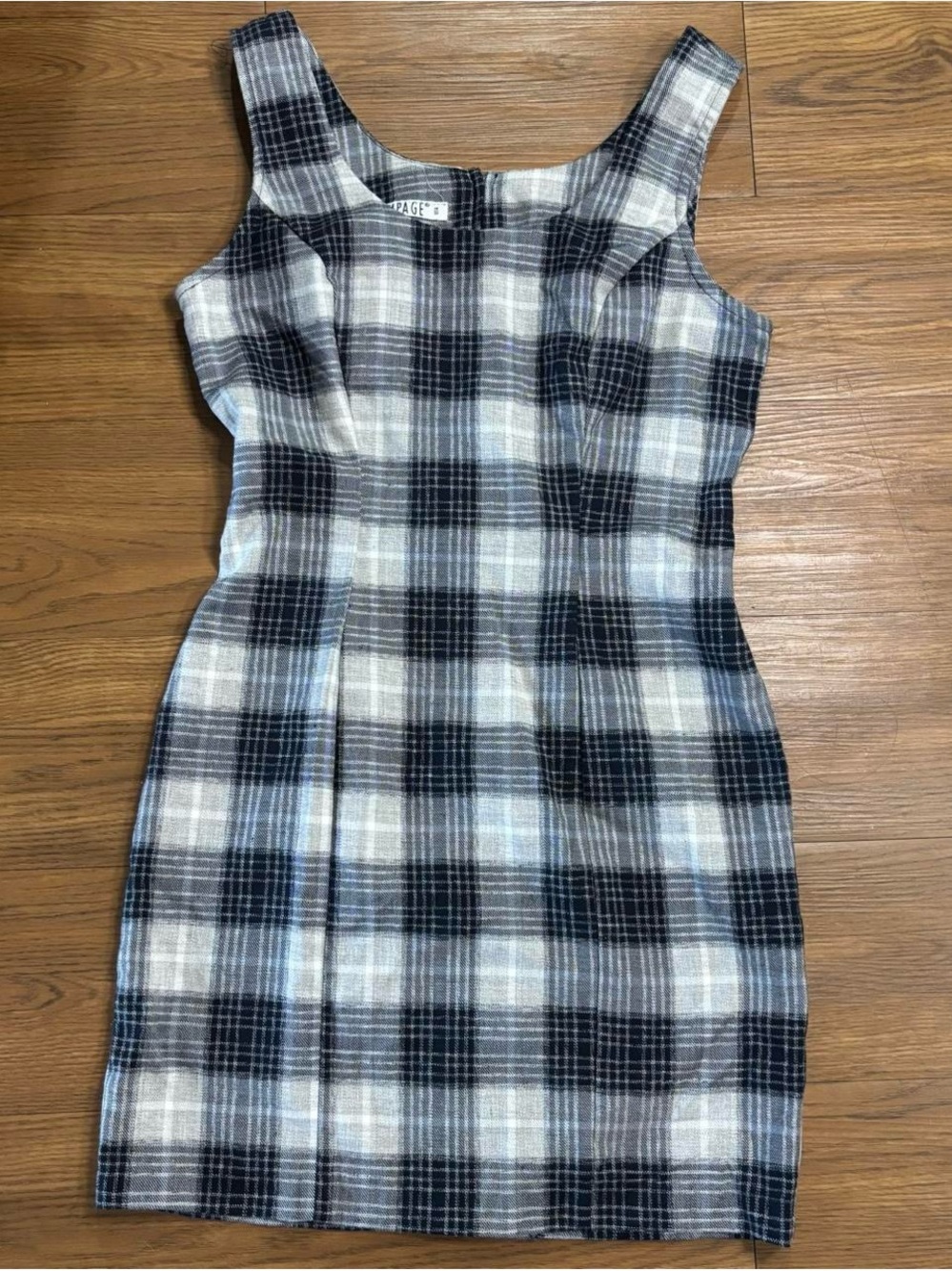 Vintage Rampage Navy, Light Blue & White Plaid Mini Dress